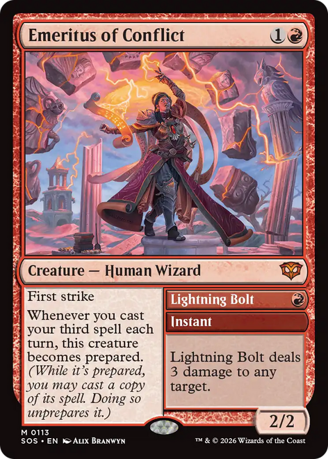 Emeritus of Conflict // Lightning Bolt (Foil)