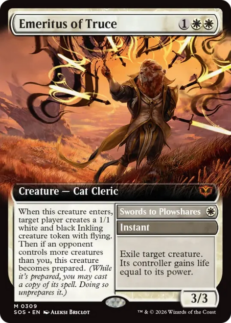 Emeritus of Truce // Swords to Plowshares (Extended Art Foil)