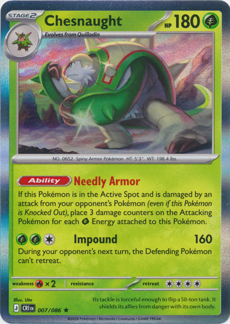 ME Chaos Rising 007/086 Chesnaught (Holo)