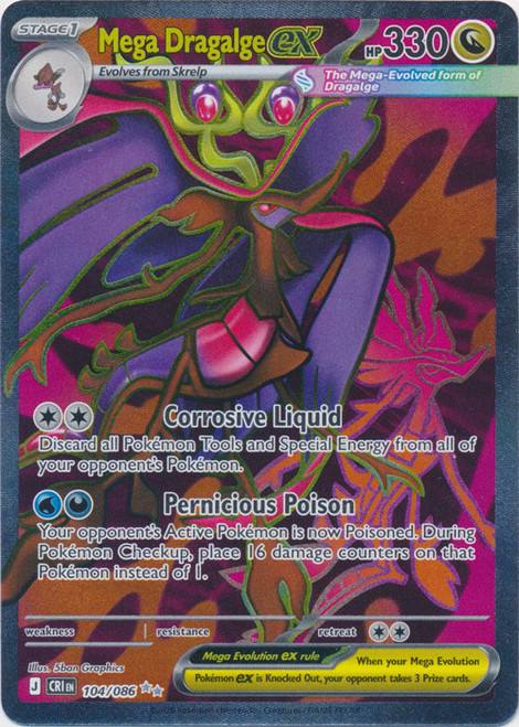 ME Chaos Rising 104/086 Mega Dragalge ex (Full Art)