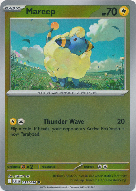 ME Chaos Rising 027/086 Mareep (Reverse Holo)