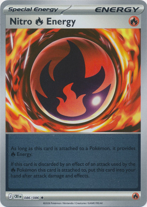 ME Chaos Rising 086/086 Nitro Fire Energy (Reverse Holo)