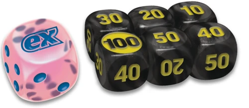 Chaos Rising Clear Pink w/ Blue Die & Small Black w/ Yellow Dice (6)