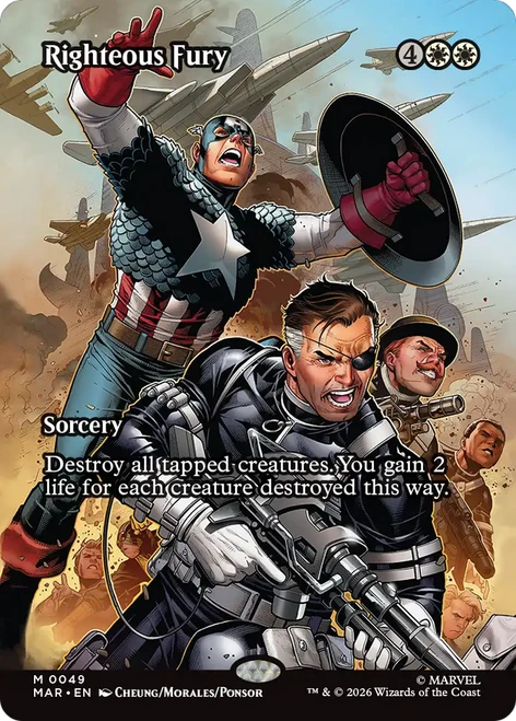 Righteous Fury (Borderless Source Material Foil) | Marvel Universe、Magic: The Gathering、kayou