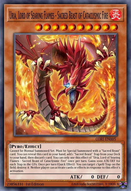 CORI-EN005 Inferno of the Sacred Beasts - Uria, Lord of Searing Flames (Starlight Rare)