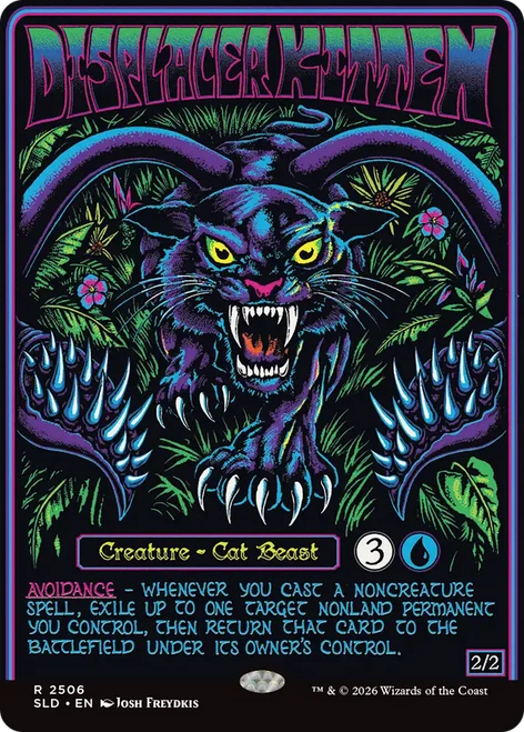 Displacer Kitten (Foil) (Secret Lair - Dungeons & Dragons: Black Lights & Dark Dungeons)
