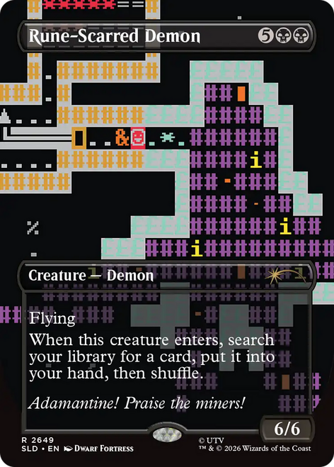 Rune-Scarred Demon (Foil) (Secret Lair - Dwarf Fortress: Create New World)
