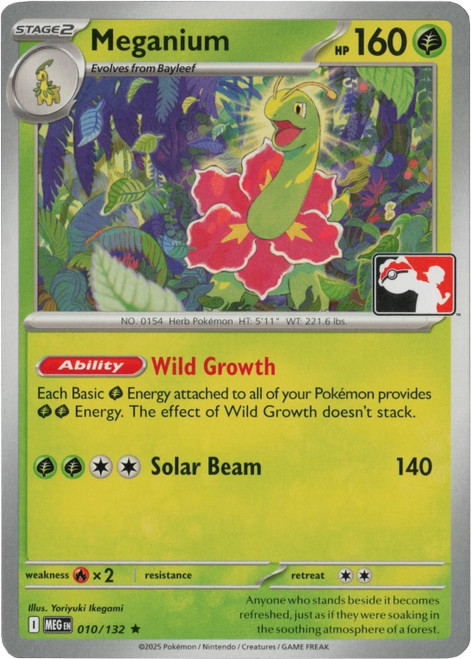 Mega Evolution 010/132 Meganium (Prize Pack League Promo Non-Holo)