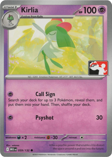 Mega Evolution 059/132 Kirlia (Prize Pack League Promo Non-Holo)