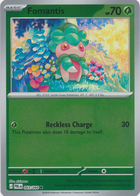 ME Pitch Black 003/084 Fomantis (Reverse Holo)
