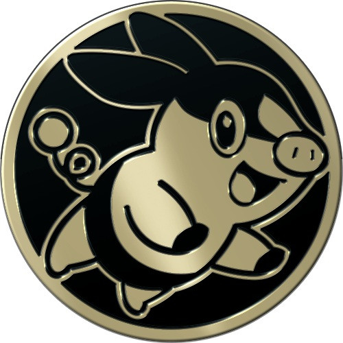 Black & Gold Clear Oversized Tepig Coin