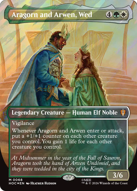 Aragorn and Arwen, Wed (Borderless Art Surge Foil)