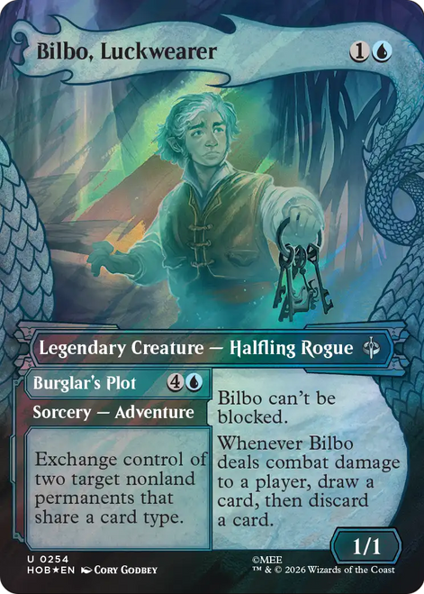 Bilbo, Luckwearer // Burglar's Plot (Dragon Hoard Frame Surge Foil)
