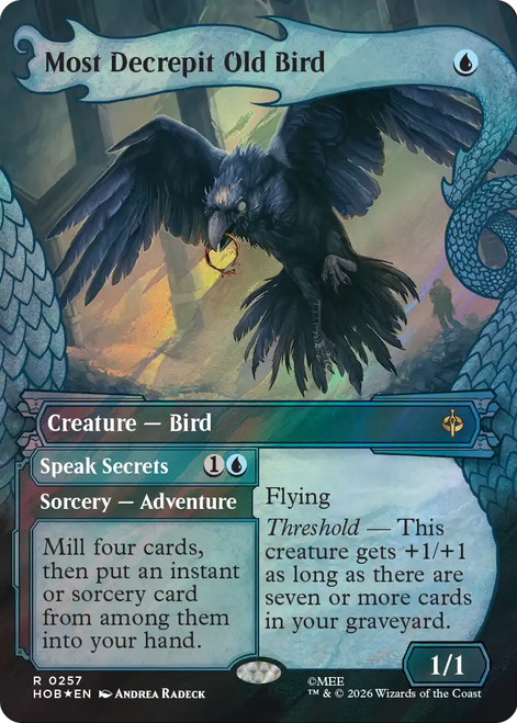 Most Decrepit Old Bird // Speak Secrets (Dragon Hoard Frame Surge Foil)