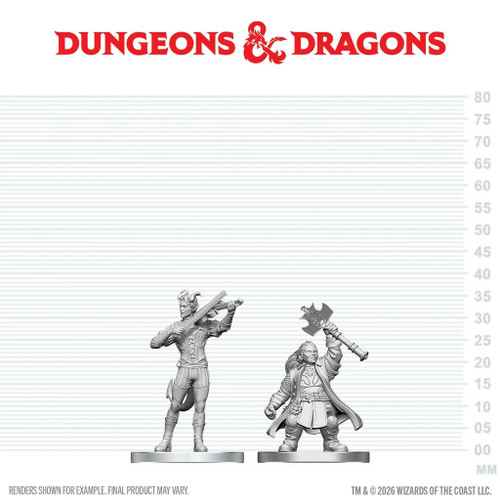 D&D Nolzur's Marvelous Miniatures - Tiefling Bard & Dwarf Cleric