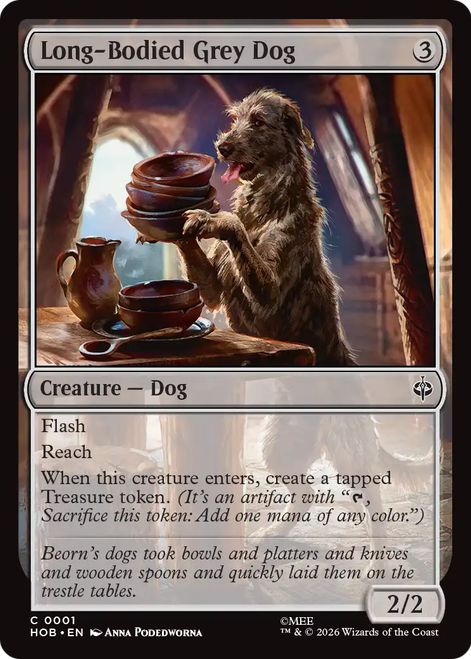 Long-Bodied Grey Dog (Foil)