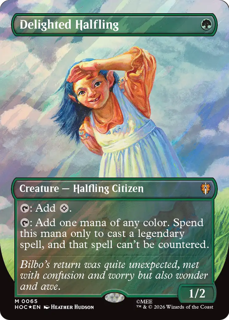 Delighted Halfling (Borderless Art Surge Foil)