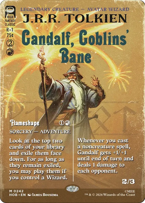 Gandalf, Goblins' Bane // Flameshape (Borderless Book Cover Foil)