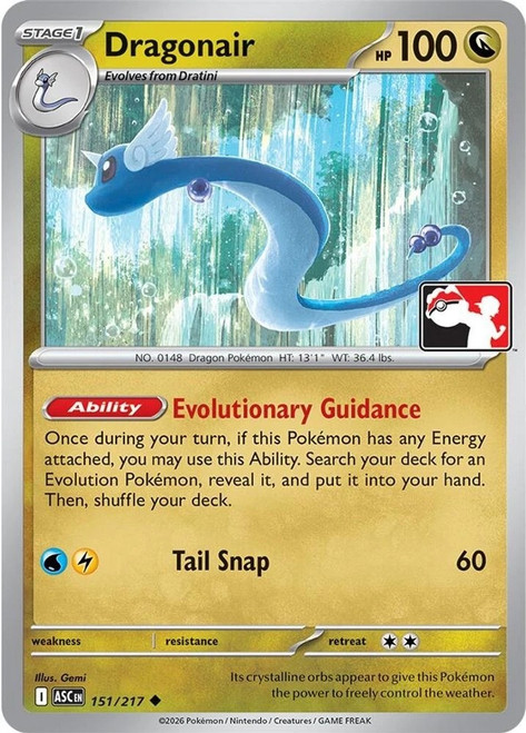 ME Ascended Heroes 151/217 Dragonair (Prize Pack League Promo Non-Holo)