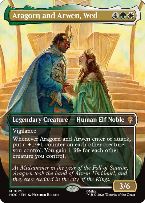 Aragorn and Arwen, Wed (Borderless Art Foil)