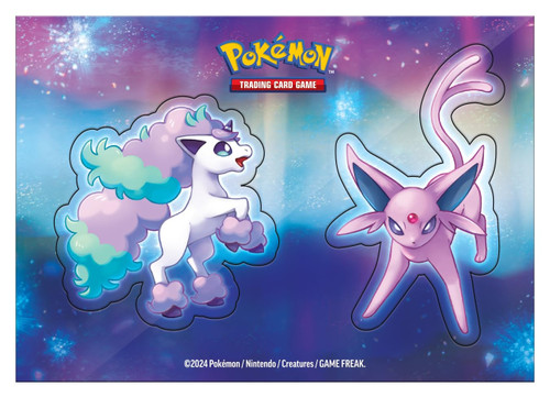 Pokemon Stacking Tin Psychic Sticker Sheet Galarian Ponyta & Espeon