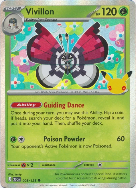 30th Celebration 008/128 Vivillon (Holo)