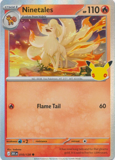 30th Celebration 010/128 Ninetales (Holo)