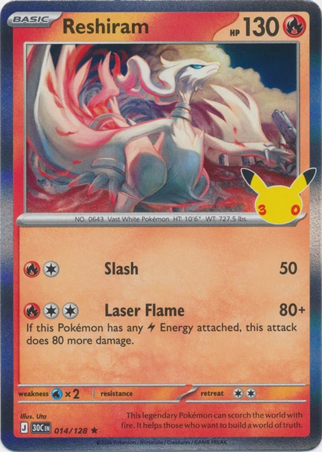 30th Celebration 014/128 Reshiram (Holo)