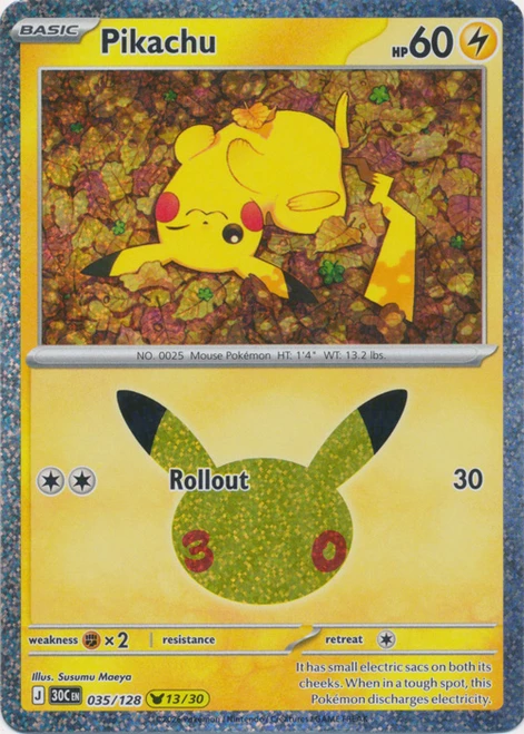30th Celebration 035/128 Pikachu 13/30 (Holo)