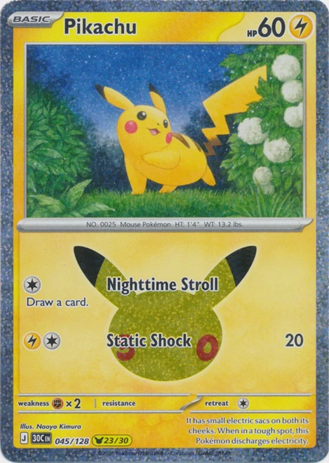 30th Celebration 045/128 Pikachu 23/30 (Holo)