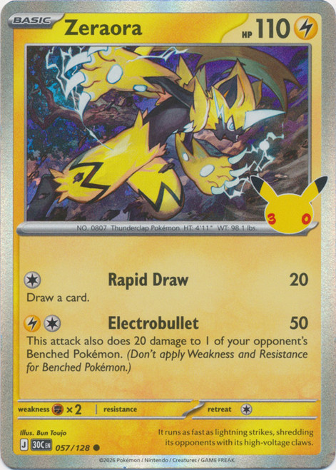 30th Celebration 057/128 Zeraora (Holo)