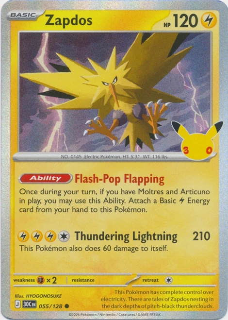30th Celebration 055/128 Zapdos (Holo)