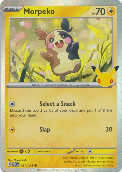 30th Celebration 061/128 Morpeko (Holo)