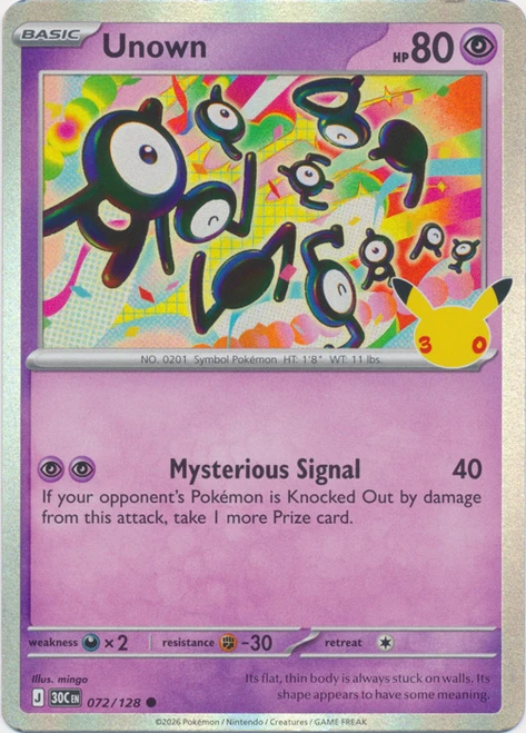 30th Celebration 072/128 Unown (Holo)
