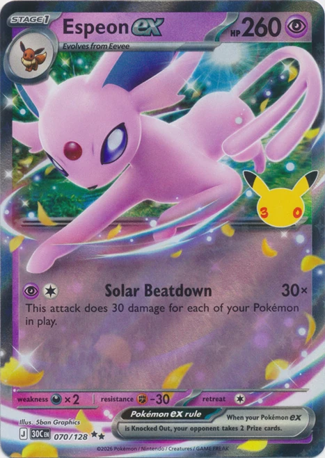 30th Celebration 070/128 Espeon ex (Half Art)