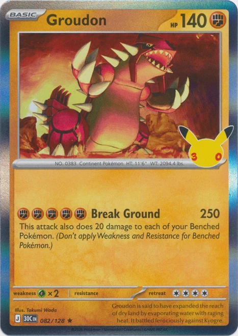 30th Celebration 082/128 Groudon (Holo)