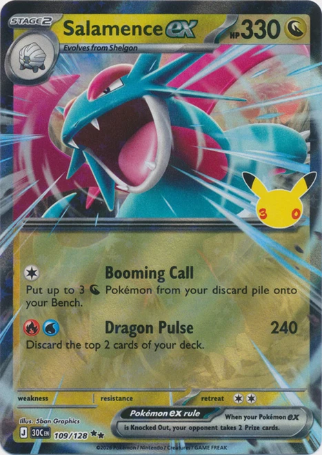 30th Celebration 109/128 Salamence ex (Half Art)