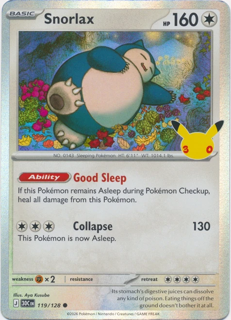 30th Celebration 119/128 Snorlax (Holo)