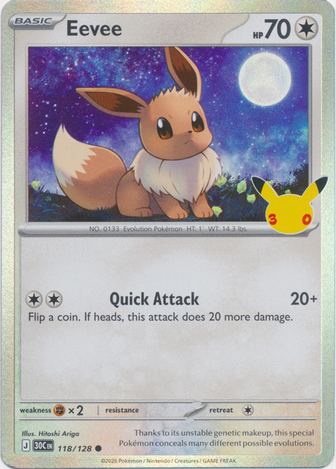 30th Celebration 118/128 Eevee (Holo)