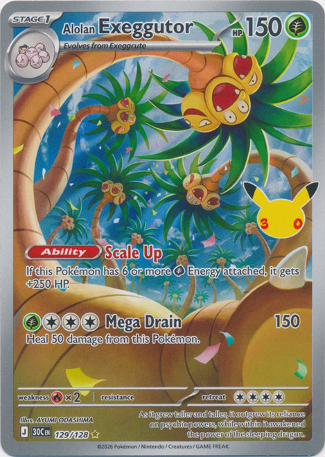 30th Celebration 129/128 Alolan Exeggutor (Illustration Rare)