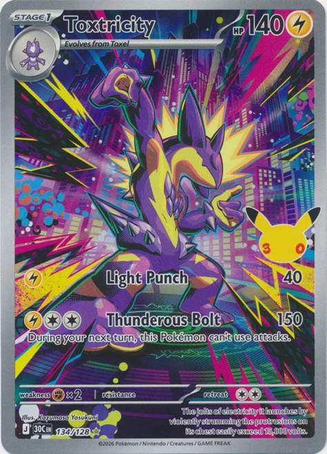 30th Celebration 134/128 Toxtricity (Illustration Rare)