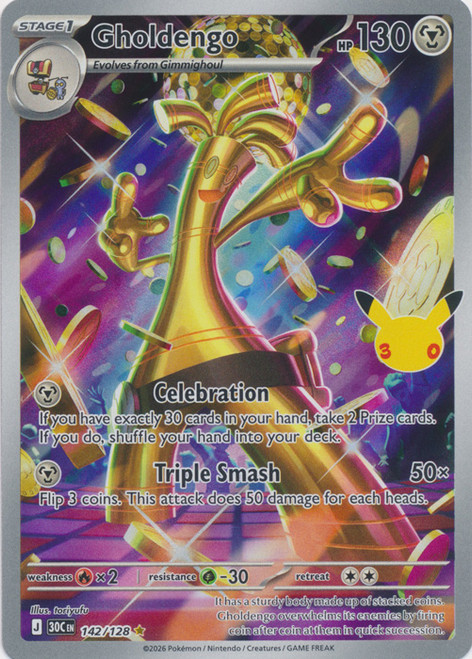 30th Celebration 142/128 Gholdengo (Illustration Rare)