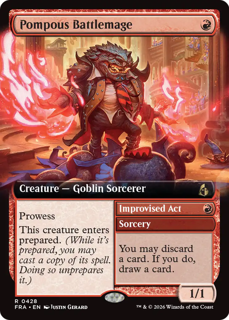 Pompous Battlemage // Improvised Act (Extended Art)