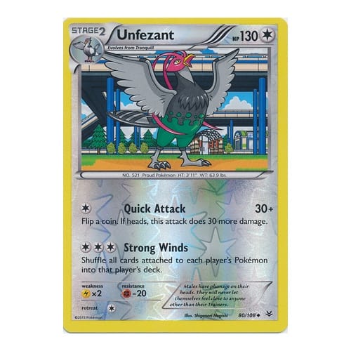 XY Roaring Skies 80/108 Unfezant (Reverse Holo) | Magic Madhouse XY Roaring Skies 80/108 Unfezant (Reverse Holo) | Magic Madhouse