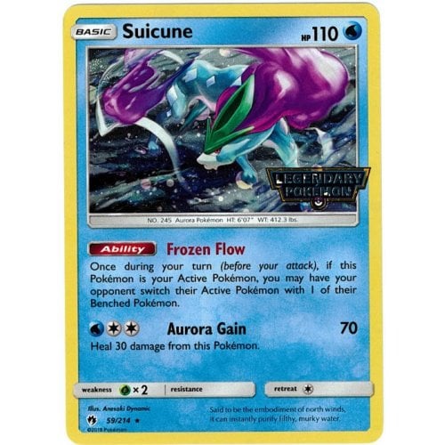 SM Lost Thunder 59/214 Suicune ('Legendary Pokemon' Stamp) | Magic Madhouse SM Lost Thunder 59/214 Suicune ('Legendary Pokemon' Stamp) | Magic Madhouse