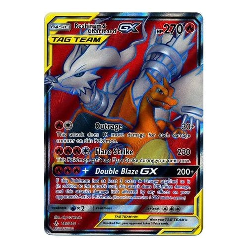 SM Unbroken Bonds 194/214 Reshiram & Charizard GX (Tag Team