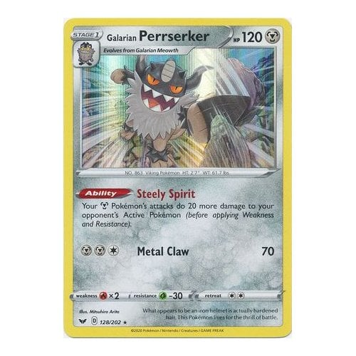 Sword & Shield (Base) 128/202 Galarian Perrserker (Holo) | Magic Madhouse Sword & Shield (Base) 128/202 Galarian Perrserker (Holo) | Magic Madhouse