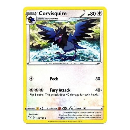 corvisquire pokemon card Amazon.com: Corvisquire - 151/202 - Uncommon main image 1