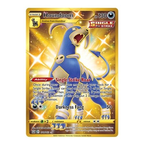 gold houndoom pokemon card Houndoom EX 21/162 Ultra Rare Pokemon TCG Card BREAKthrough VG-NM main image 1