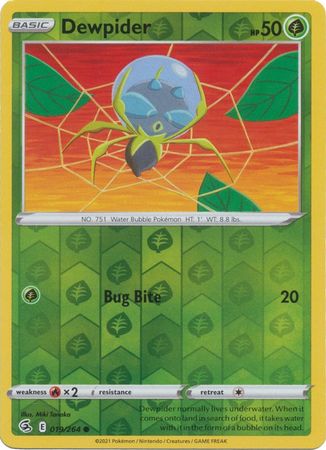 dewpider pokemon card - - 45/149 [Fire]2 Fusion Strike 019/264 Dewpider (Reverse